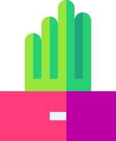 A cactus with a pink and green background vector