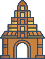 An illustration of a building with a tower vector