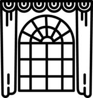 A black and white illustration of a window vector