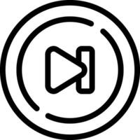 A black and white icon of a play button vector