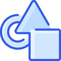 A blue arrow pointing to a cube vector
