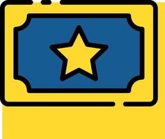 A star icon on a yellow and blue background vector