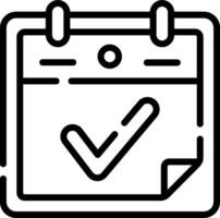 A calendar icon with a tick mark vector