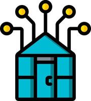 A house with a computer connected to it vector
