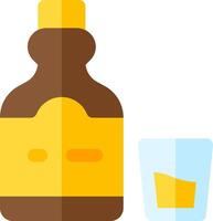 A bottle of whiskey and a glass of whiskey vector
