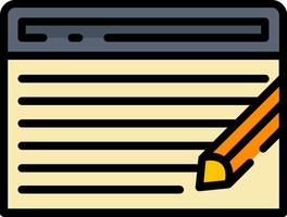 A pencil and paper icon with a note pad vector