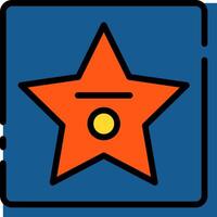 A star icon with a yellow dot in the middle vector
