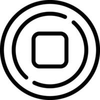 A black and white circle with a square in the middle vector