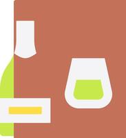 A bottle of wine and a glass of wine vector