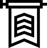 A black and white logo of a banner with a chevron vector