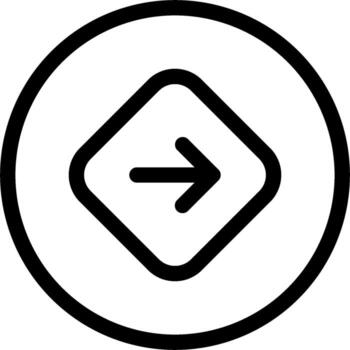 un negro y blanco imagen de un flecha señalando en un circulo vector