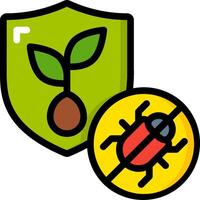 A bug and a shield with a plant vector