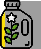 A bottle of liquid with a plant inside vector
