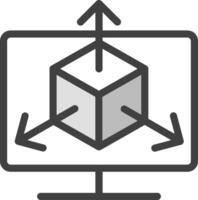 A computer screen with a cube on it vector