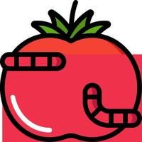 A tomato with worms on it vector