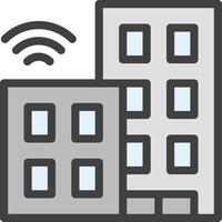 A building with wifi and a wifi icon vector