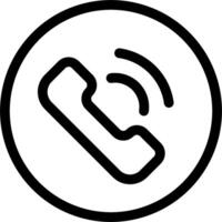 A phone icon in a circle with a phone receiver vector