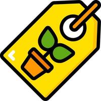 A yellow tag with a plant in it vector