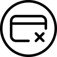 A black and white icon of a credit card vector