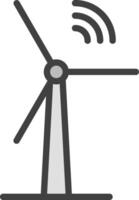A wind turbine with a wifi signal on it vector