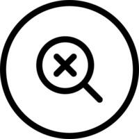 A black and white image of a magnifying glass vector