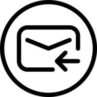 Email icon with arrow pointing to the right vector