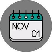 November Filled Grey Circle Icon vector