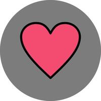 Heart Filled Grey Circle Icon vector