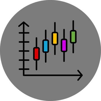 campana curva en grafico lleno gris circulo icono vector