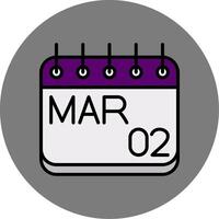 March Filled Grey Circle Icon vector