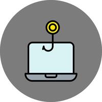Phishing Filled Grey Circle Icon vector