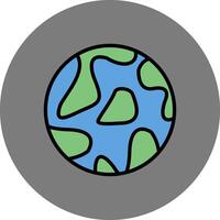 Planet Filled Grey Circle Icon vector