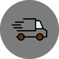 Delivery Filled Grey Circle Icon vector