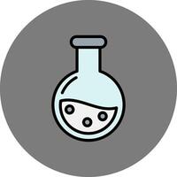 Flask Filled Grey Circle Icon vector