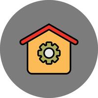 Setting Filled Grey Circle Icon vector