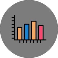 Bar Chart Filled Grey Circle Icon vector