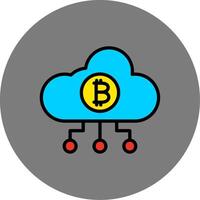 Cloud Mining Filled Grey Circle Icon vector