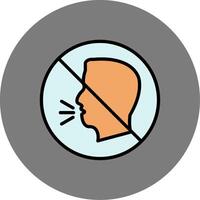 Inability To Speak Filled Grey Circle Icon vector