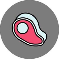 Steak Filled Grey Circle Icon vector