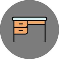 Desk Filled Grey Circle Icon vector