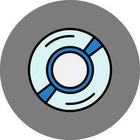 Compact Disk Filled Grey Circle Icon vector