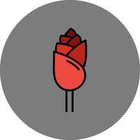 Rose Filled Grey Circle Icon vector
