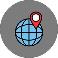 Location Filled Grey Circle Icon vector