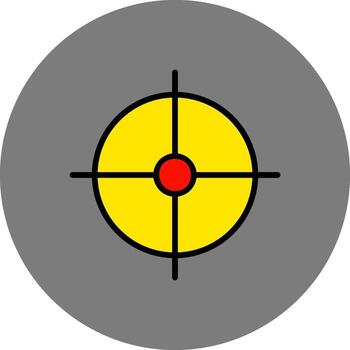 Objective Filled Grey Circle Icon vector