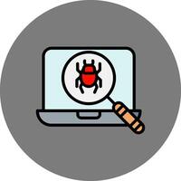 Malware Filled Grey Circle Icon vector
