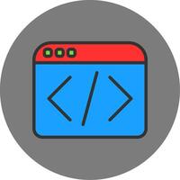 Web Programing Filled Grey Circle Icon vector