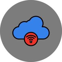 Cloud Filled Grey Circle Icon vector