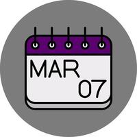 March Filled Grey Circle Icon vector