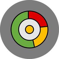 Donut Chart Filled Grey Circle Icon vector