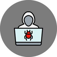 Hacker Filled Grey Circle Icon vector